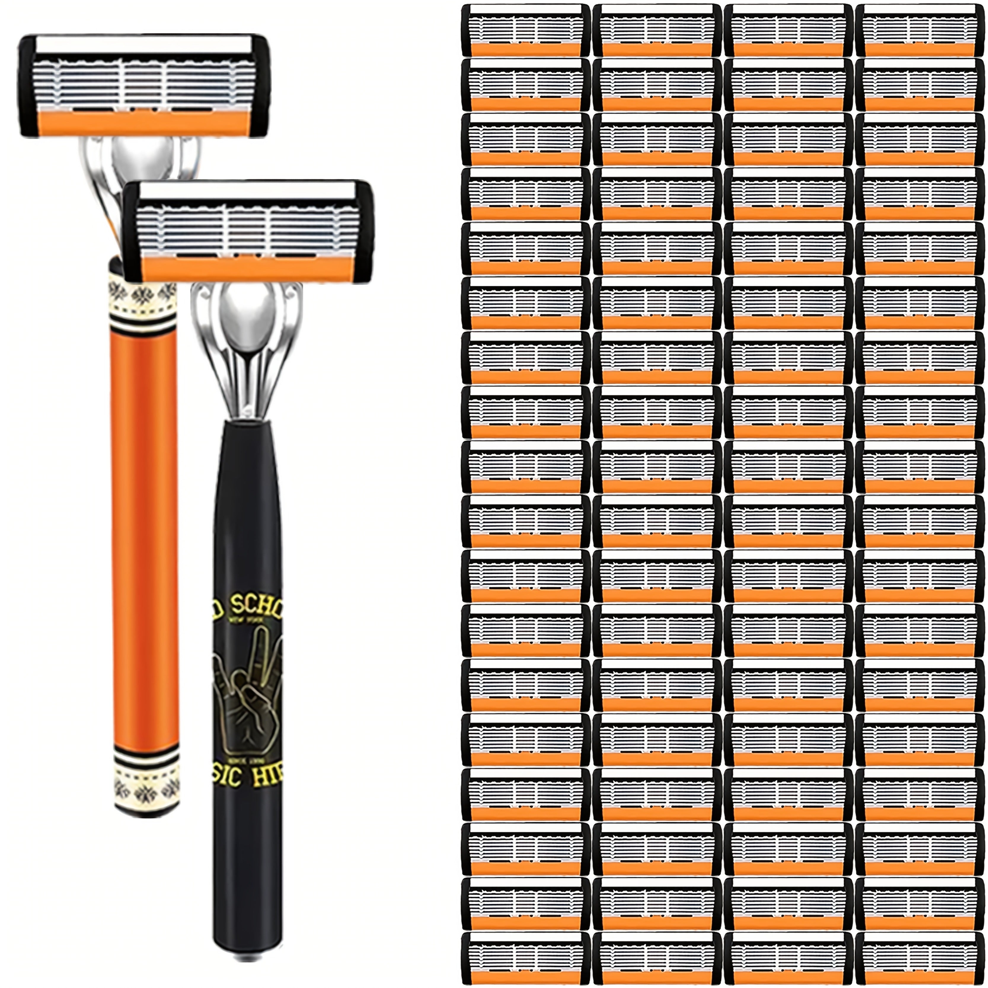 TEMU The Classic Men's Manual Razor Is With 2 Comfortable Handles, Sharp And Durable Stainless Steel Blades, And A Progressively Shaving Experience.