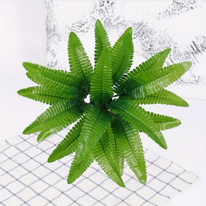 TEMU 2pcs Of Outdoor Artificial Fern Plants, Realistic Artificial Boston Fern Plants For Porch Windows And Home Decoration