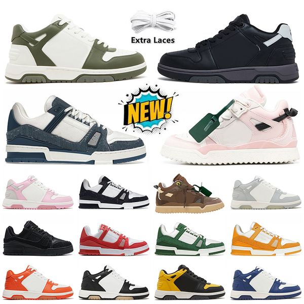 Low Tops Vintage Distressed Leather Out of offices For Walking Sneaker Light blue pink black white grey green flats trainers skate shoes