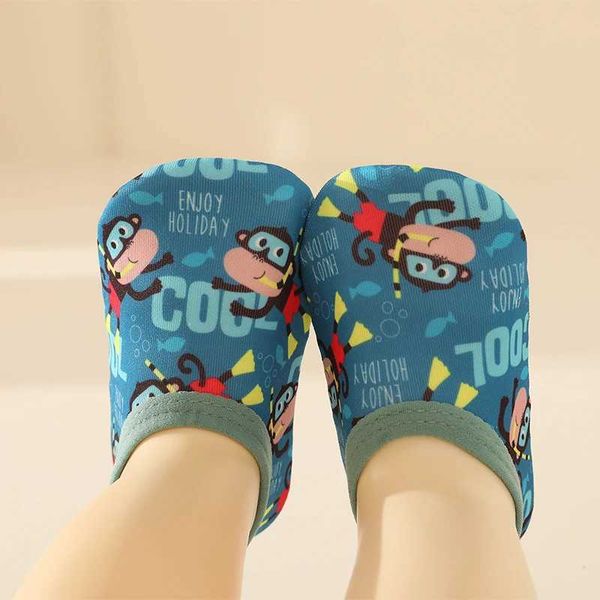 Cute Infant Non-Slip Socks for Baby Boys and Girls Cartoon Animal Print Floor Socks with Barefoot Design Anti-Slip Aqua ShoesC250108