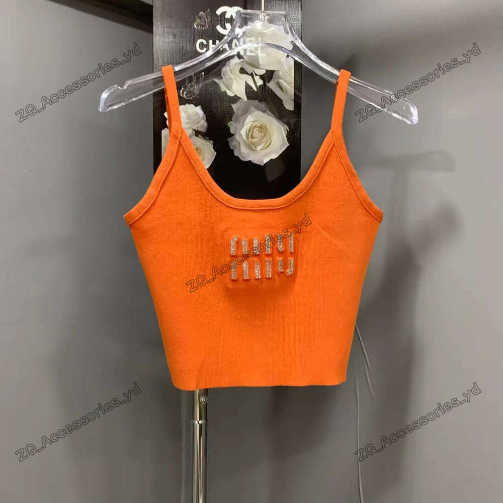 Miu T Shirt Womens Minmiu Tops Designer Cropped Muimuus Tank Top Luxury Stripe Camisole Women Knitted Tanks Slim Fit Sleeveless Tshirt Crop Camis Kn