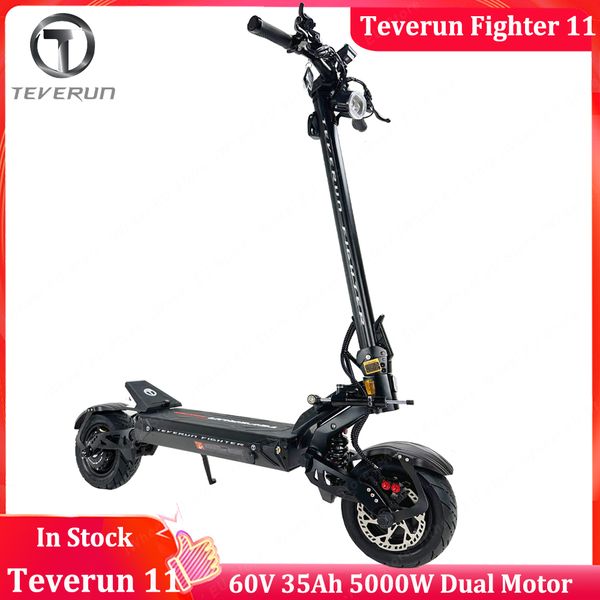 New Teverun Fighter 11+ 60V 35Ah Electric Scooter Upate 4 Piston Oil Hydraulic Brake IP67 Waterproof Dual Motor Peak 5000W Top Speed 85km-h