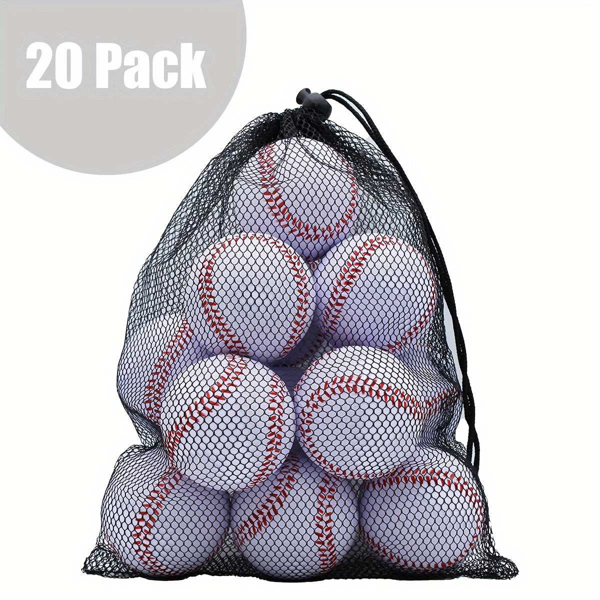 TEMU Baseball, 20 Packs Of Practice Training Baseball, Baseball Soft Throwing, Hitting, Field, Pitching