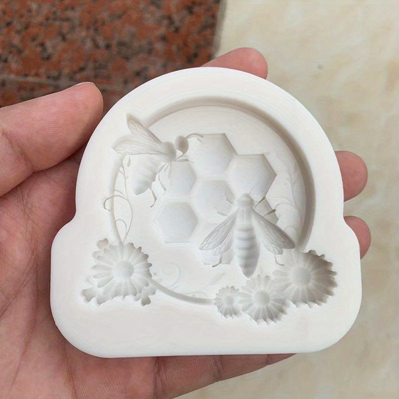 TEMU 1pc, Honeycomb Bee Chocolate Mold, 3d Silicone Mold, Honey Mold, Fondant Mold, Baking Tools, Kitchen Gadgets, Kitchen Accessories