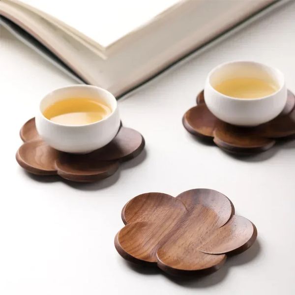 Walnut wood er decoration pet heatresistant beverage mat family table tea coffee Japanese style 240719