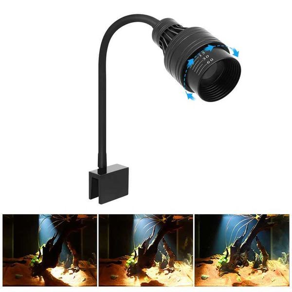 Aquarium Led Light Fish Tank Decoration Adjustable Focus Spotlight Plants Grow Lamp Turtle Reptiles Accessories 5w 7w 9w 12w 15w Z250205