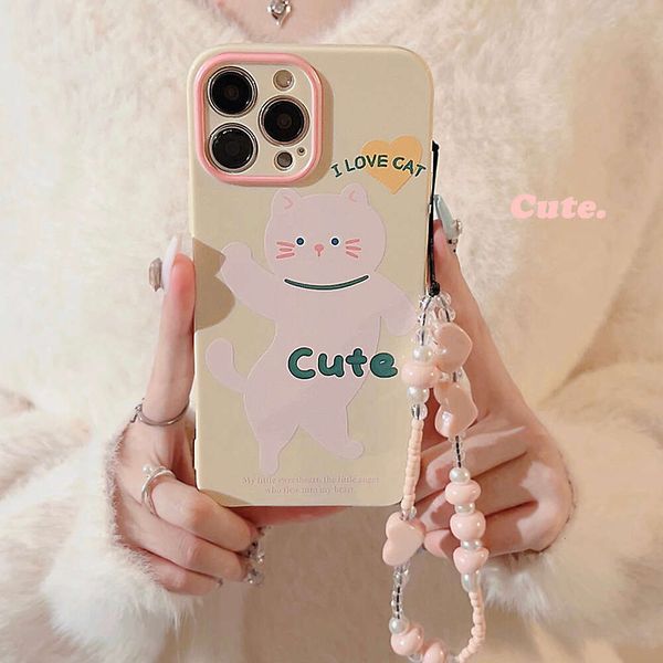 ddmygifts Girl Heart Cute Kitten iPhone 13Promax Phone Case Apple 14 Suitable 11 Love Rope 12 Korean 15 A