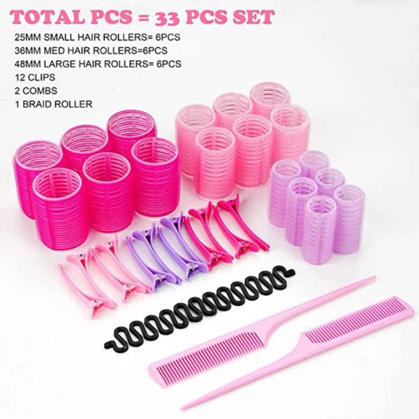1 Set Hair Curler Convenient Self Holding Hair Roller Reusable Hairdressing Curler Short Long Hair Roller Beauty Tool