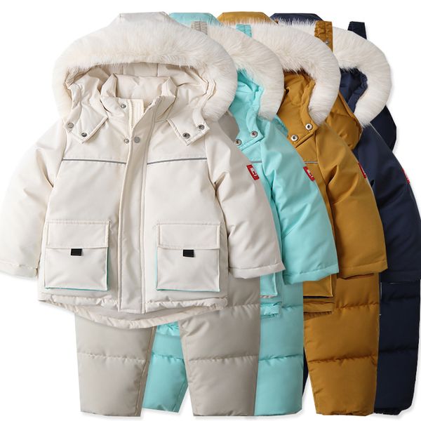 Fashion Classic Ski Clothing Sets Kids Designer Coat Winter Waterproof Jacket Boy Girl Baby Outerwear Thick Warm Outwear Coats Children Park