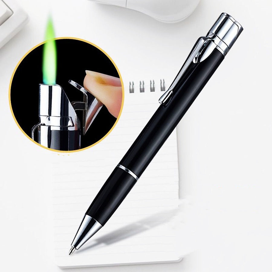 Creative Ballpoint Pen Lighter Jet Torch Gas Lighter Windproof Metal Butane Cigarette Lighter For Cigar 1300 C Gadgets