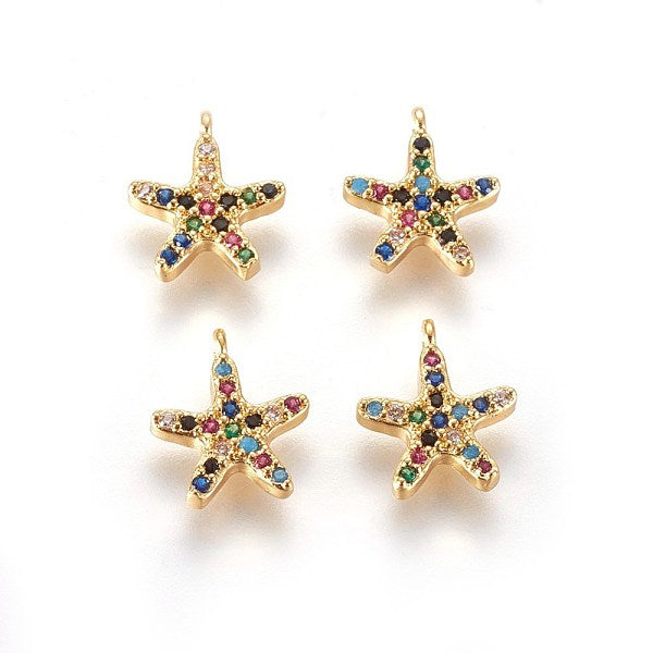 Goldton Messing Micro Pave Zirkonia Charms