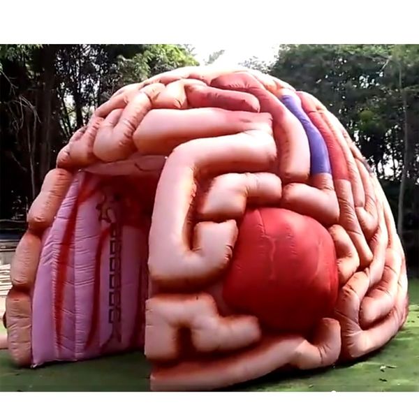 Lifelike 4mH with blower giant inflatable brain model colorful promotional fearful cerebrum tunnel tent for medical display