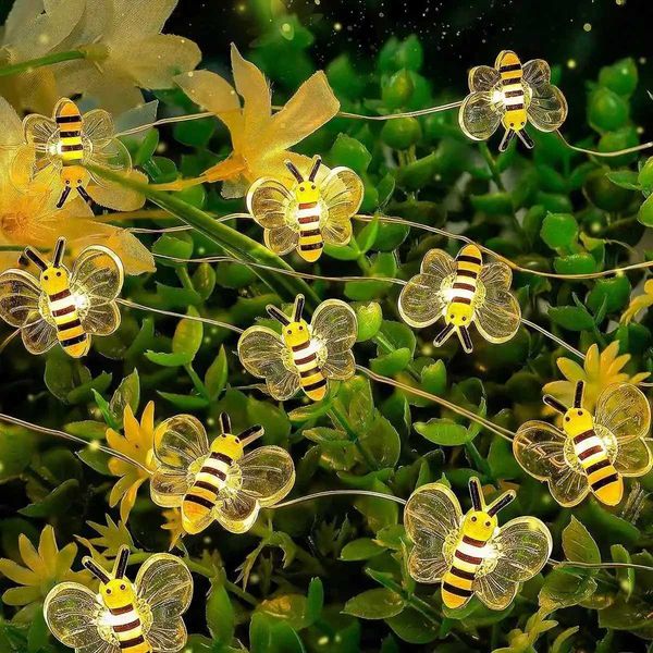 1 pack of battery powered bee string lights used for bedroom plants patio parties weddings Christmas decoration string lights X241114