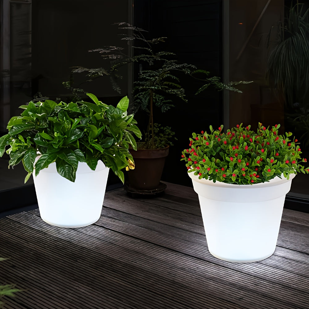 TEMU 2-4 Pack Solar Flower Pot Lights Outdoor - Ip44 Waterproof Glowing Planter For Garden, Yard & Holiday Decor (halloween-christmas), Auto Dusk To