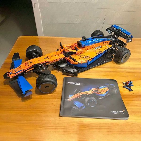 New IN 42141 McLarened Tech Compatible F1 Formula Car Model Building Bloc City Vehicle Bric Toys for Kids Christmas GiftsL240118 240308