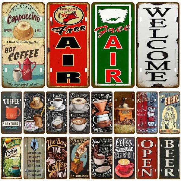 Retro Tin Logo Metal Logo Poster Board Retro Coffee Time Decoration Coffee Kitchen Living Room Wall Mounted Cold Beer X241113