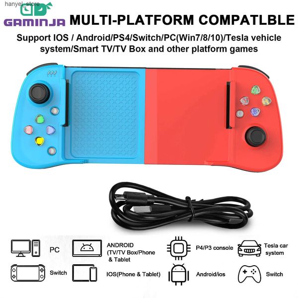 Game Controllers Joysticks GAMINJA 360 Joystick Wireless Bluetooth Telescopic Handle With Turbo Key For Android - iOS - PC-Switch-Smart TV-T