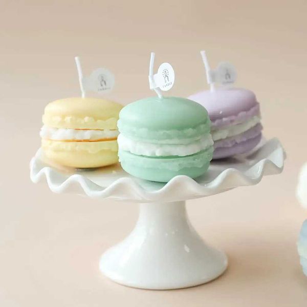 Practical long-lasting aromatherapy scented candles bright colorful wax candles innovative Macarone candles for parties W250110