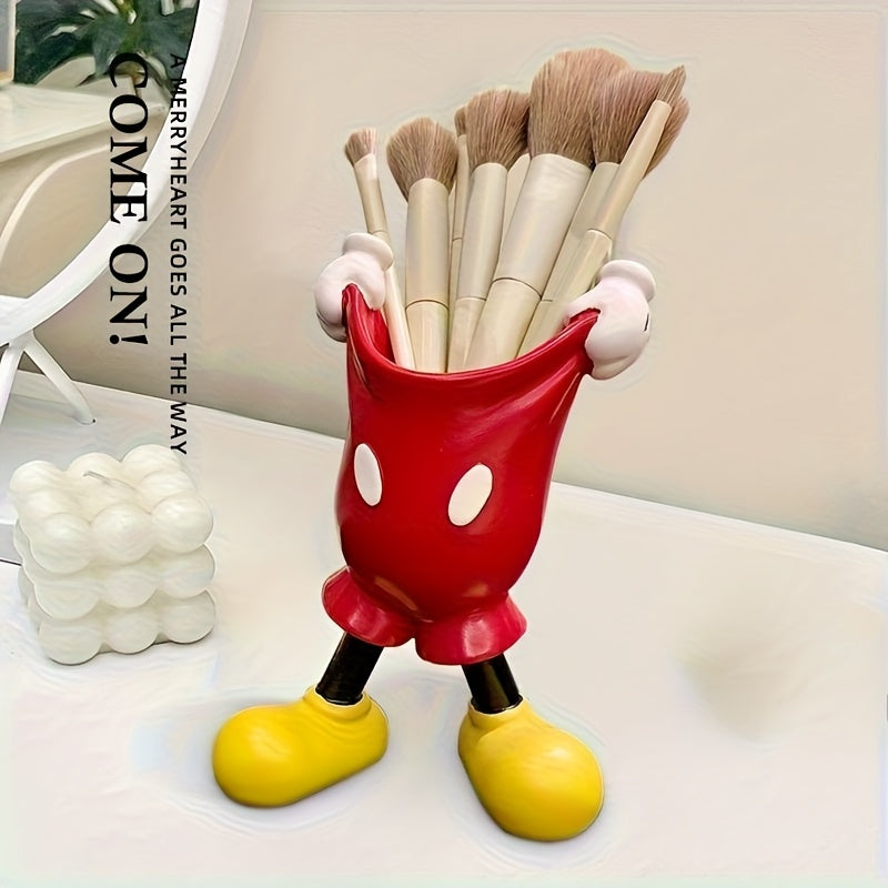 TEMU 1pc Up Shorts Makeup Brush Holder Student Desk Organizer - Multifunctional Desktop Pen And Makeup Brush Storage Box, Home Decor, Party Gift,