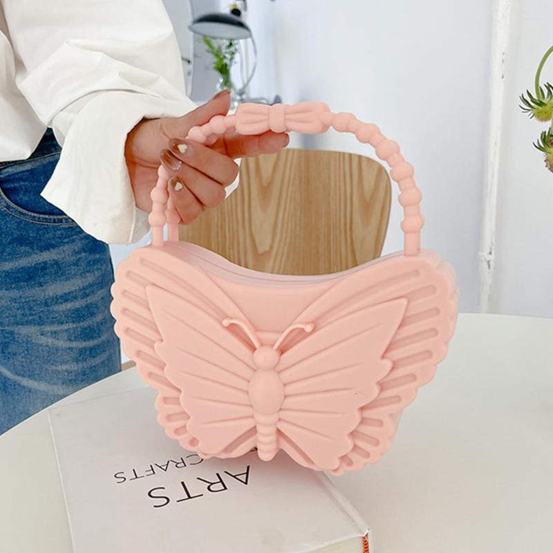 Evening Bags Candy Color Butterfly Jelly Women&#39;s Handbags PVC Luxury Designer For Women 2022 Brands Party Bag Tote Clutch Purse