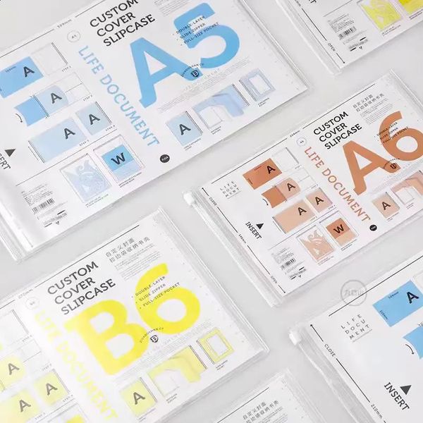 1Piece A5A6B6 PVC Cover Transparent Protective Sleeve Notebook Journals Planner Book Diary Planner Book Diary Protect Cover 240826