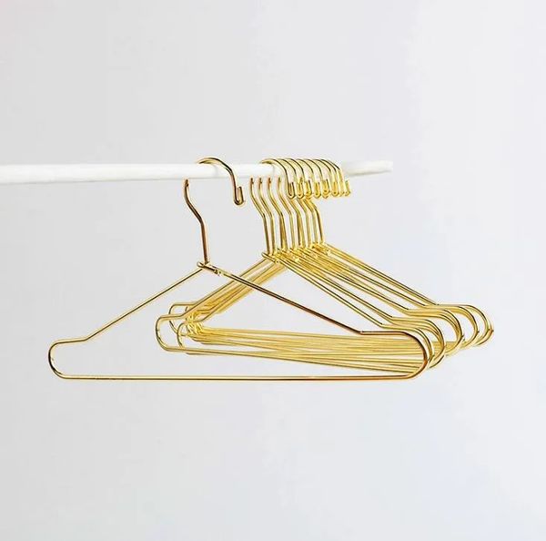 Wholesale Doll Hangers 12CM Mini Gold Metal Hanger For Dolls Clothes Accessories dh976