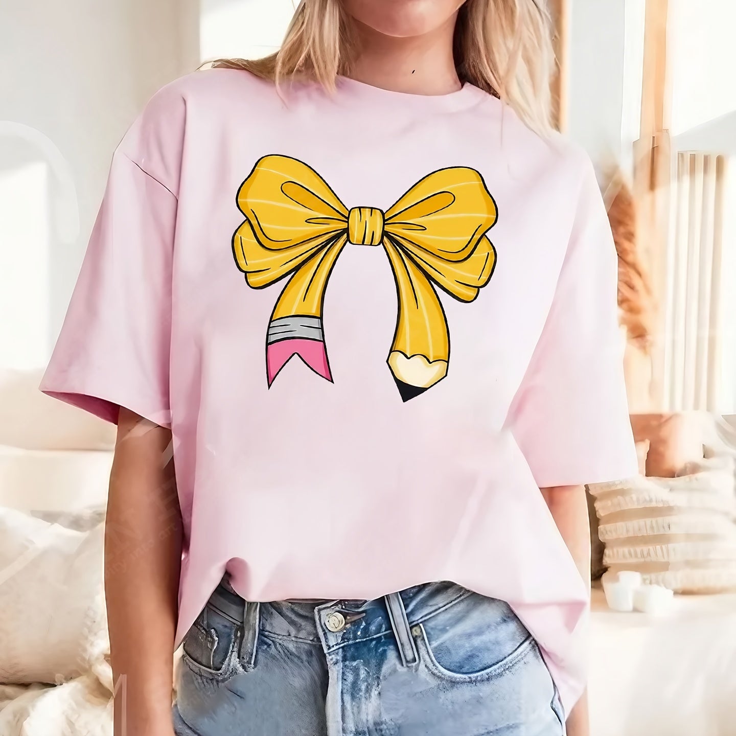 TEMU Vibrant Yellow Diy Iron-on Transfer Sticker - Charm For T-shirts, Hoodies, Sportswear, Pillows & Fabric Bags, Easy To Apply, Durable &