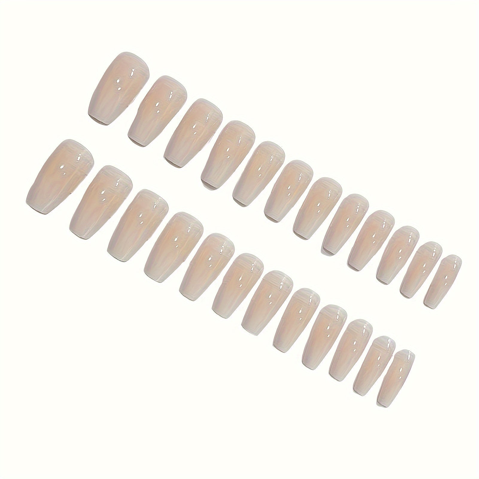 TEMU 24pc Square Press On Nails Long Fake Nails Ombre Nude False Nail Full Cover Square Nails Press Ons Nail Glossy Artificial Nail Tips Fingernails