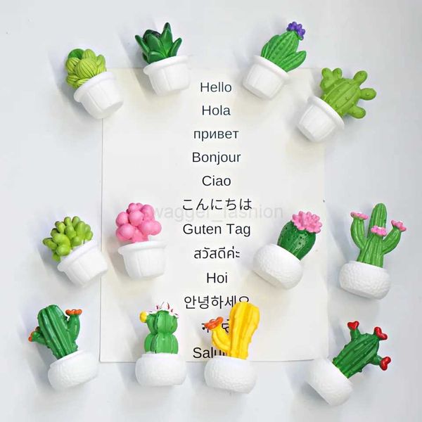 Colorful Cactus Fridge Magnets Cute Plant Stickers Refrigerator Magnets Set Resin Stickers Home Decorations Desk OrnamentXJ240809