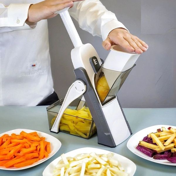 Grater Manual Foldable Slicer Kitchen Gadgets Safe Vegetable Slicers Easy To Cut Potato Chips French Fry Tool s ol