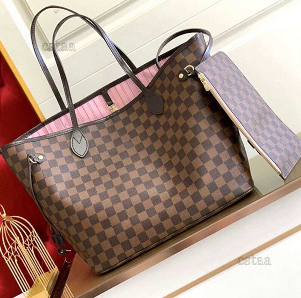 Totes Tote Bag Designer Bags Handbag Totes Wallet Fashion Leather Messenger Old Flower Brown Lattice MM Shoulder Women High Capacity Composite Shopp