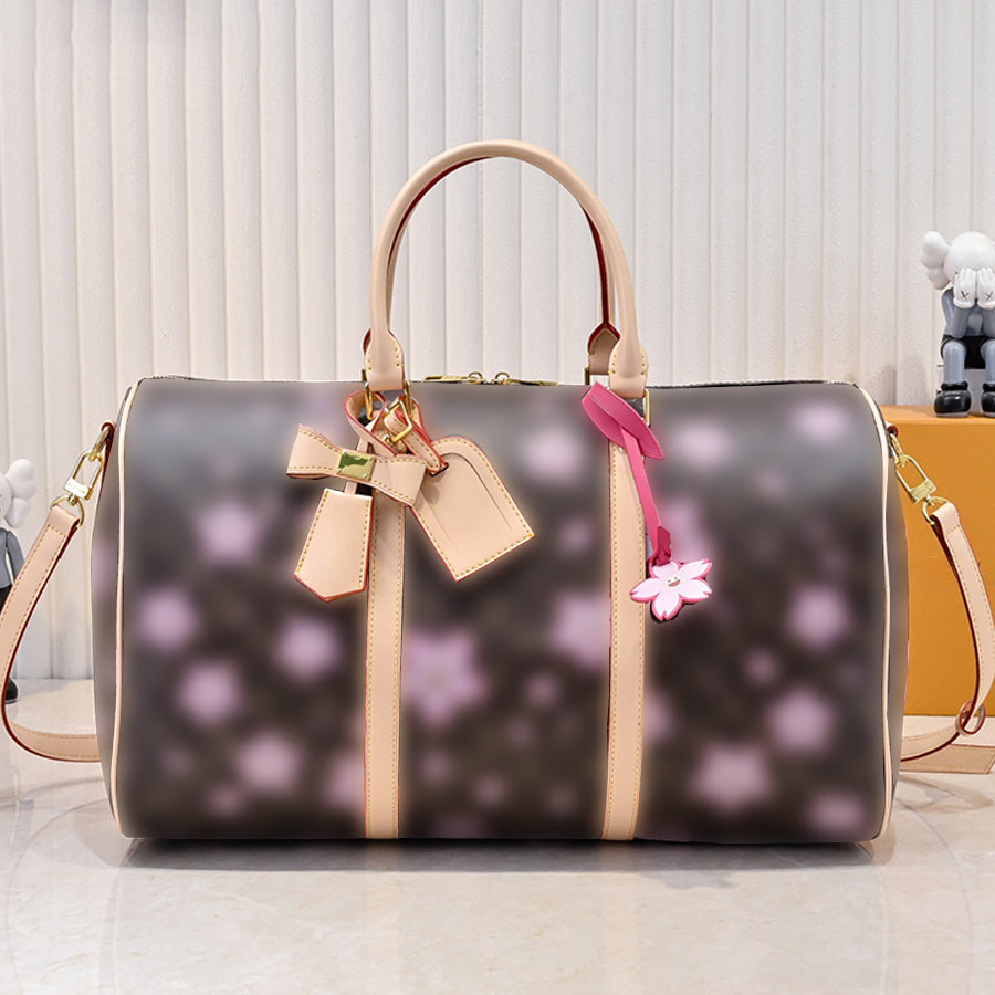 Duffel Bags 45 Handbag Duffel Bags Handbag Women Men Designer Genuine Leather Large Capacity Classic Keep All Suitcase Shoulder Bag Luxury