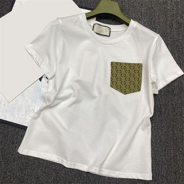 Women Rhinestone Pocket T Shirts INS Fashion Tanks Tees Women Washed Cotton Pullover Short Sleeve Summer Everyday Sports Tees Sweatshirts