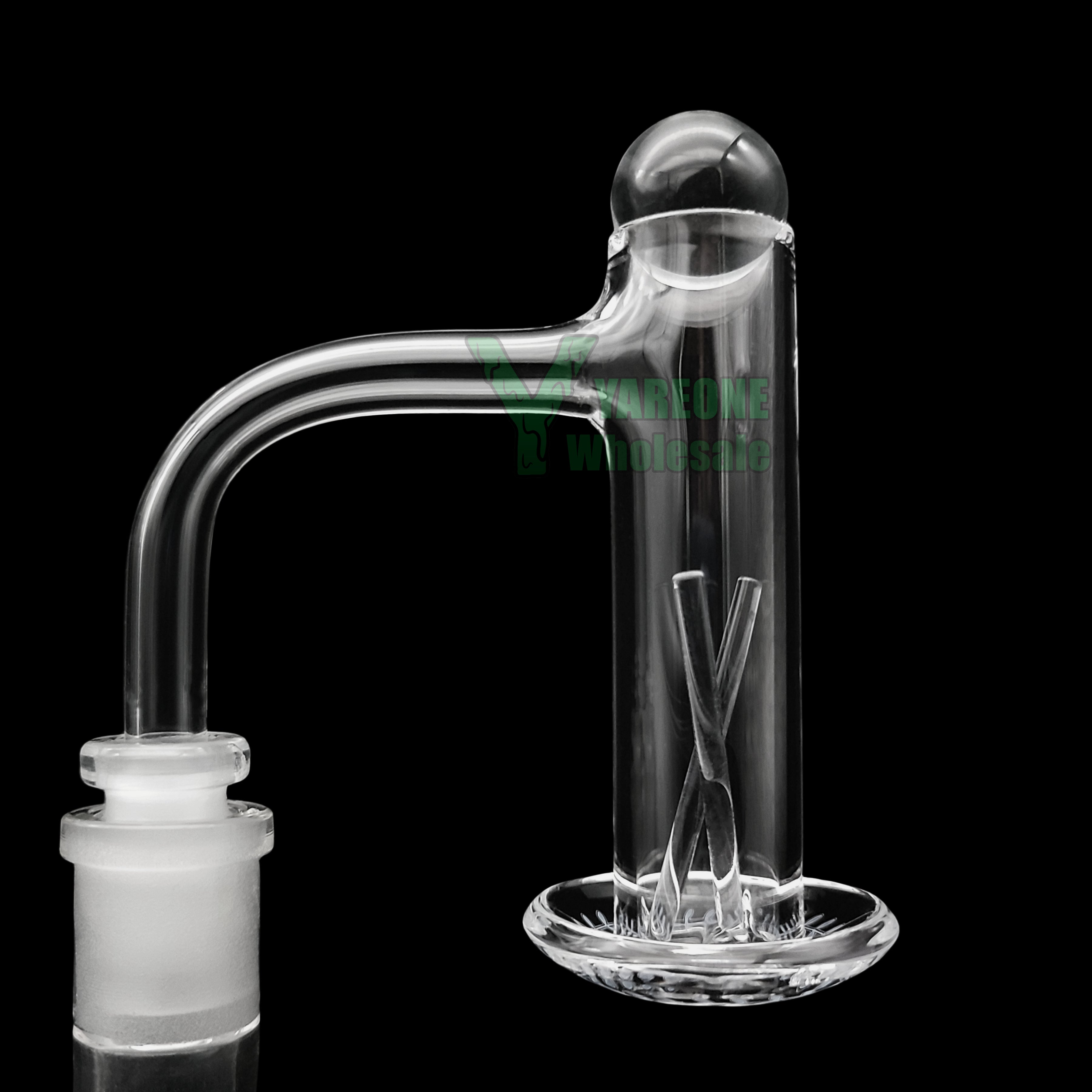 Leaf Engraved Quartz Blender Banger Kit with 2pc Terp Pillars and 1pc Quartz Pearl, 20mmOD Control Tower 10mm 14mm Male Full Weld Dab Rig Nail Set Y