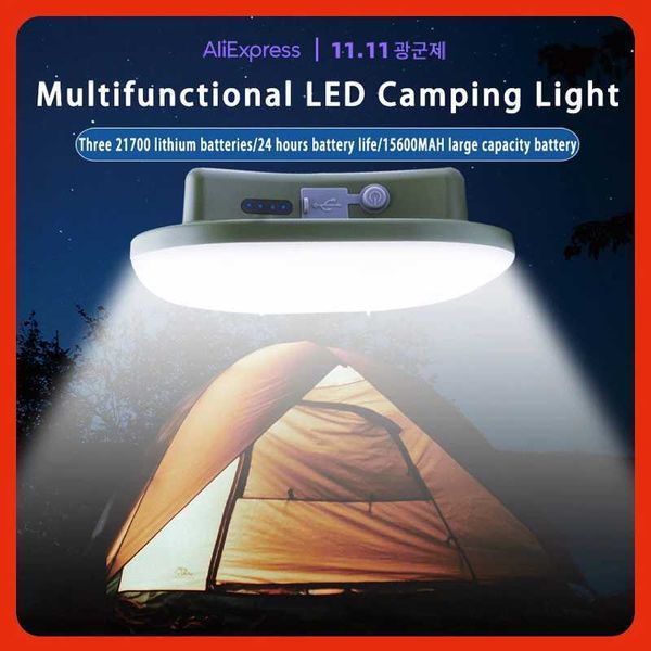 Upgrade 15600mAh 80W Rechargeab D Cam Strong Light Magnet Zo Portable Flashlight Tent Light Work Maintenance Lighting M241121