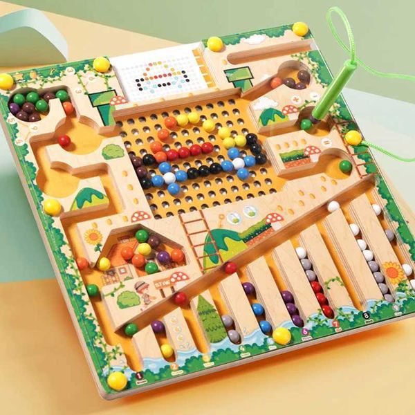Sorting Nesting Stacking toys Magnetic Sorting Games Montessori Puzzle Toys Maze Board Learning Color CountingNumber Classification Wooden E