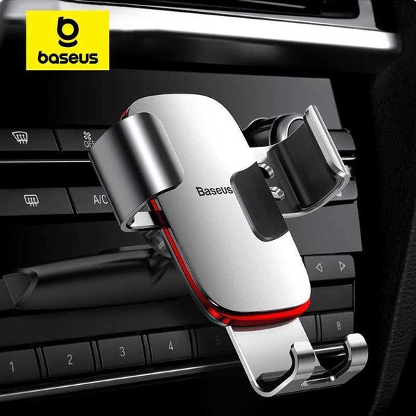 Cell Phone Mounts Holders Baseus Car Phone Holder for Air Vent CD Slot Mount Holder Stand for iPhone Samsung Metal Car Cell Mobile Phone Hol
