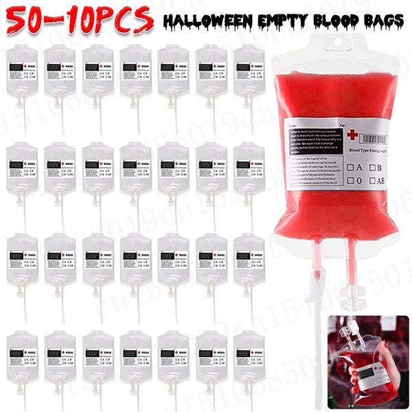 50-10PCS Blood Energy Drink Bags 350ML Halloween Blood Bag Vampire Zombie Drink Bags for Vampire Cosplay Party Decoration 240913