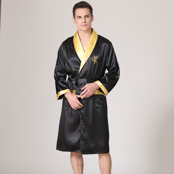 New designer men&#039;s summer thin ice silk sleepwear with oversized bathrobe for home wear