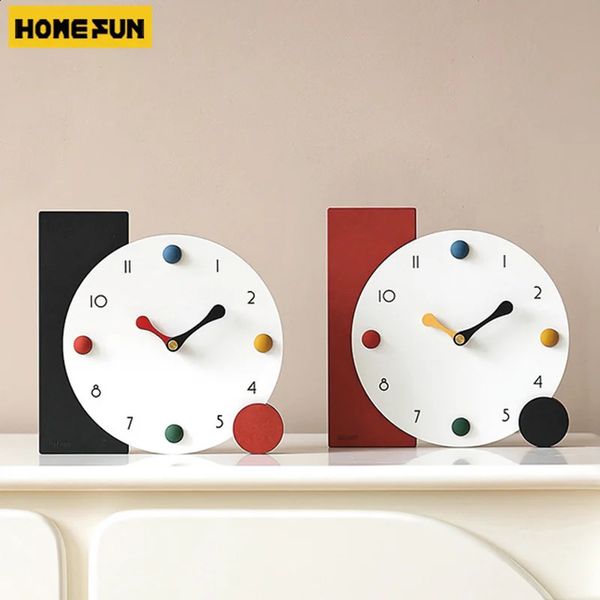 20cm Modern Table Clock Creative Ins Nordic Desk Clock For Living Room Eco-Friendly Home Decoration Desk Table Decor Art Gift 250113