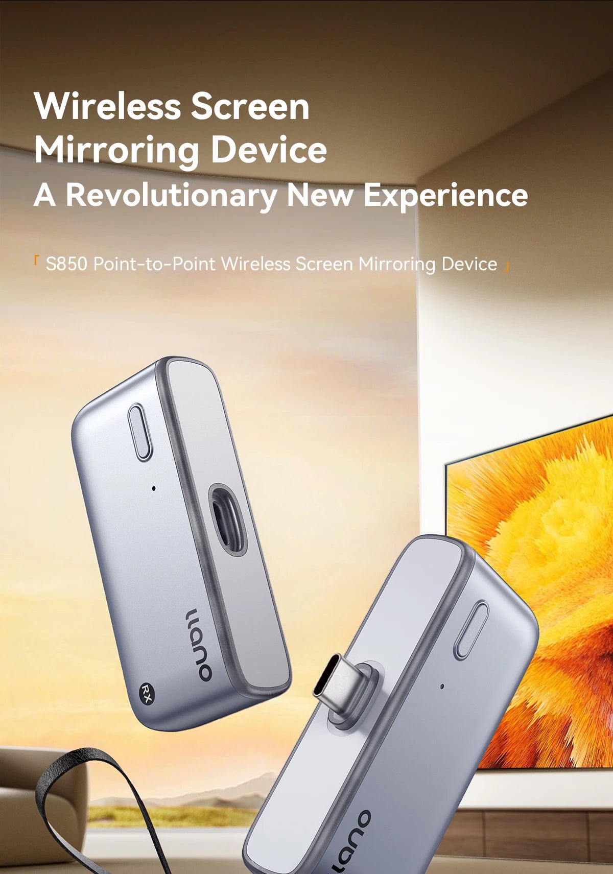 Llano Transmitter and receiver 1080P Wireless HDMI Extender 2.4G 5G for Streaming Video Audio to Monitor for TV-computer-Phone