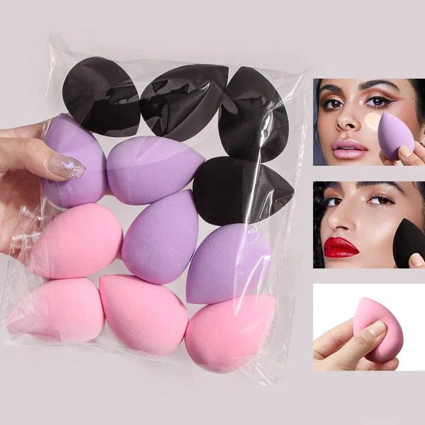 12 pieces of multi-color makeup sponge blender beauty egg makeup foam soft foundation sponge powder foam womens makeup accessories M240826