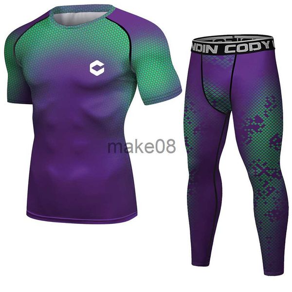 Men&#039;s Tracksuits Men Compression Tracksuit Tight Set Running Sport Quick Dry Sportswear Male Gym Fitness Training MMA Men Jogging Sport