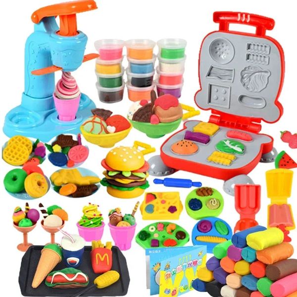 Colorful Plasticine Making Toys Creative DIY Handmade Mold Tool Ice Cream Noodles Machine Kids Play House Toys Colored Clay Gift 250107
