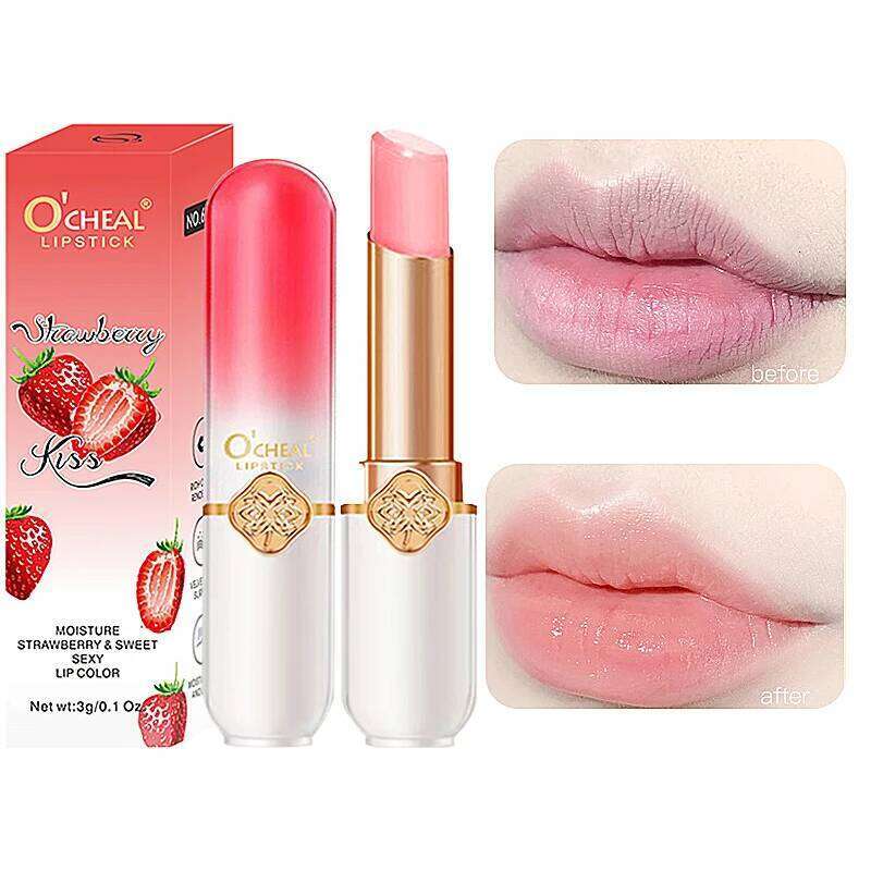 free shipping OCHEAL Color Changing Lipstick Fruit Lip Balm Moisturizing Waterproof Long Lasting Moisturizing Lip Balm Temperature Changing
