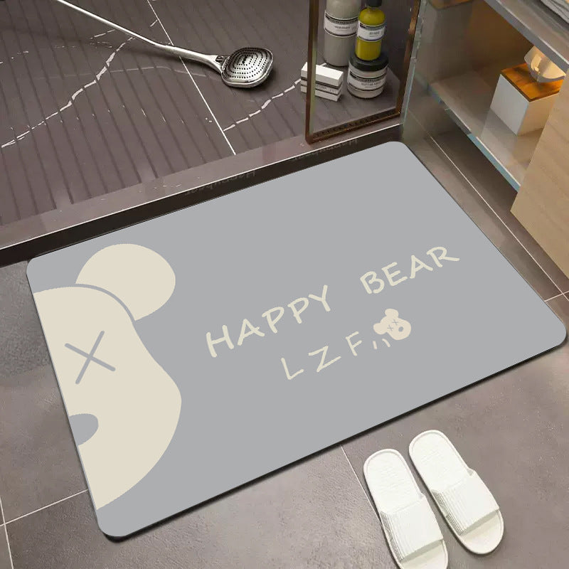 Simple Bathroom Quick-drying Absorbent Diatom Mud Household Floor Mats Kitchen Toilet Door Carpet Toilet Foot Mat