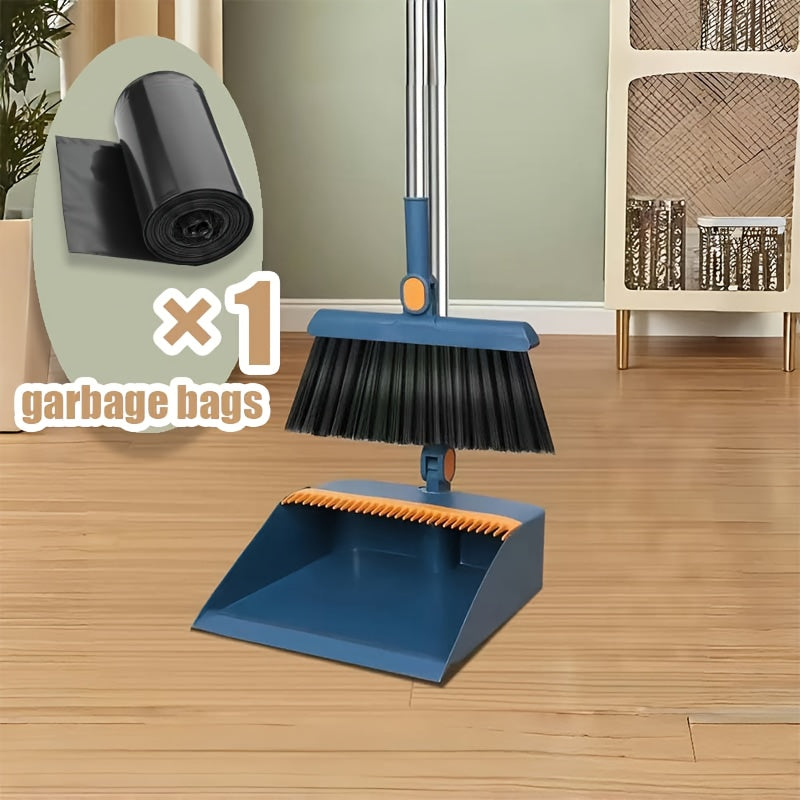 TEMU 1 Set Of Home Broom And Dustpan Set, Foldable Dust And Dead Corner Cleaning Tool - Anti-stick Hair, Easy Sweeping, Suitable For Home, Office,