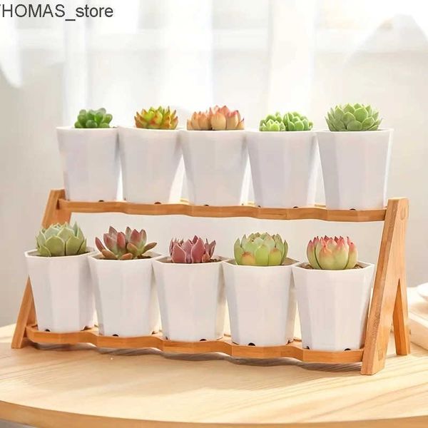 Planters Pots 2-4-610 Pieces of White Octagonal Flower Pots Are Very Suitable for Succulent Cacti and Indoor and Outdoor Plant Growth L24091