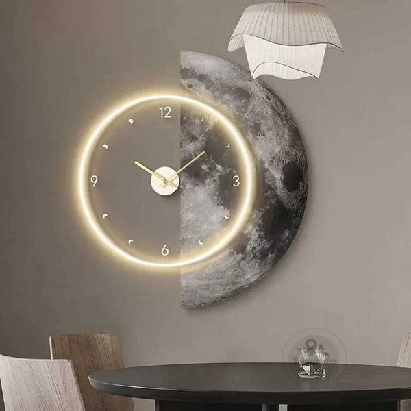 Luxury Wall Clock Modern Led Watch Wall for Dining Room Aesthetic Home Things Bedrooms Decoration House Accessories InteriorXJ241225
