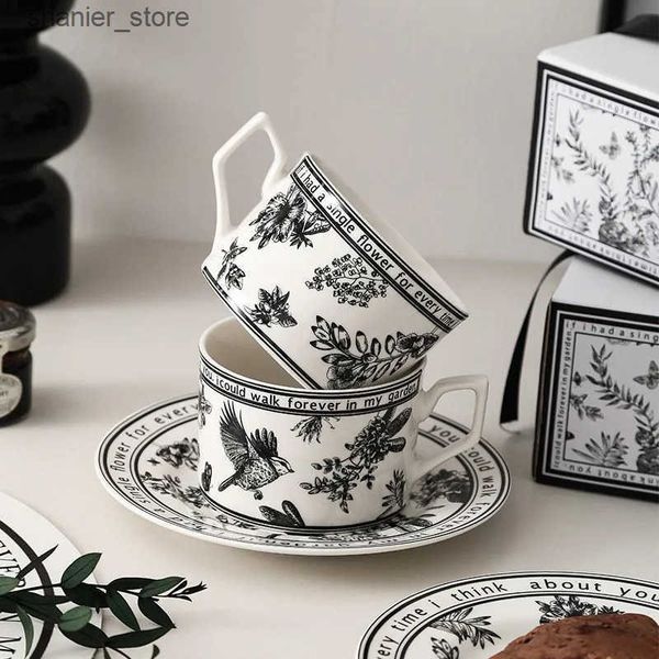 Coffee Tea Sets 200ML Blackbird Ceramic Coffee Cup and Sauce Set UK Afternoon Tea Cup Family Party Coffee Software Coffee Milk Coffee Cup L2